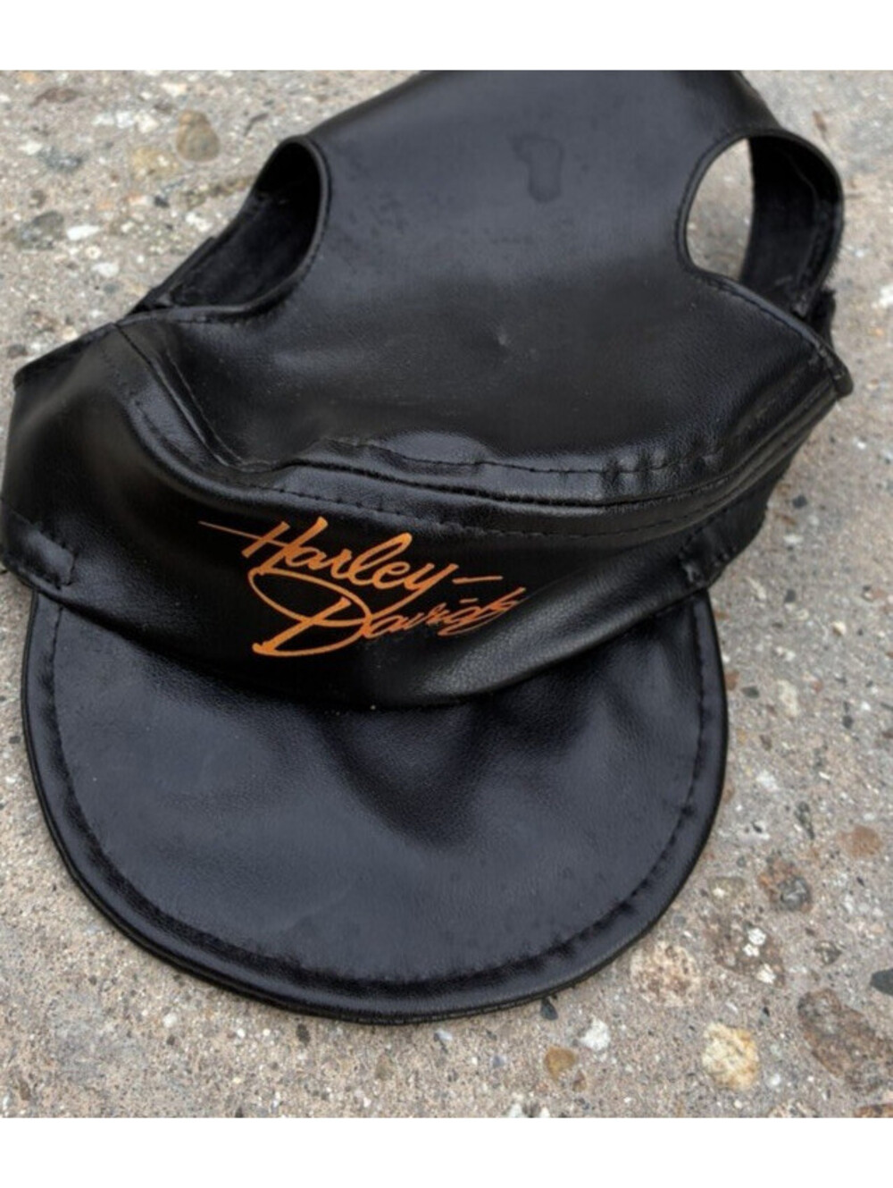 Medium Harley-Davidson Dog Pet Hat Biker Cap Black Screen Printed Logo Ear Flaps